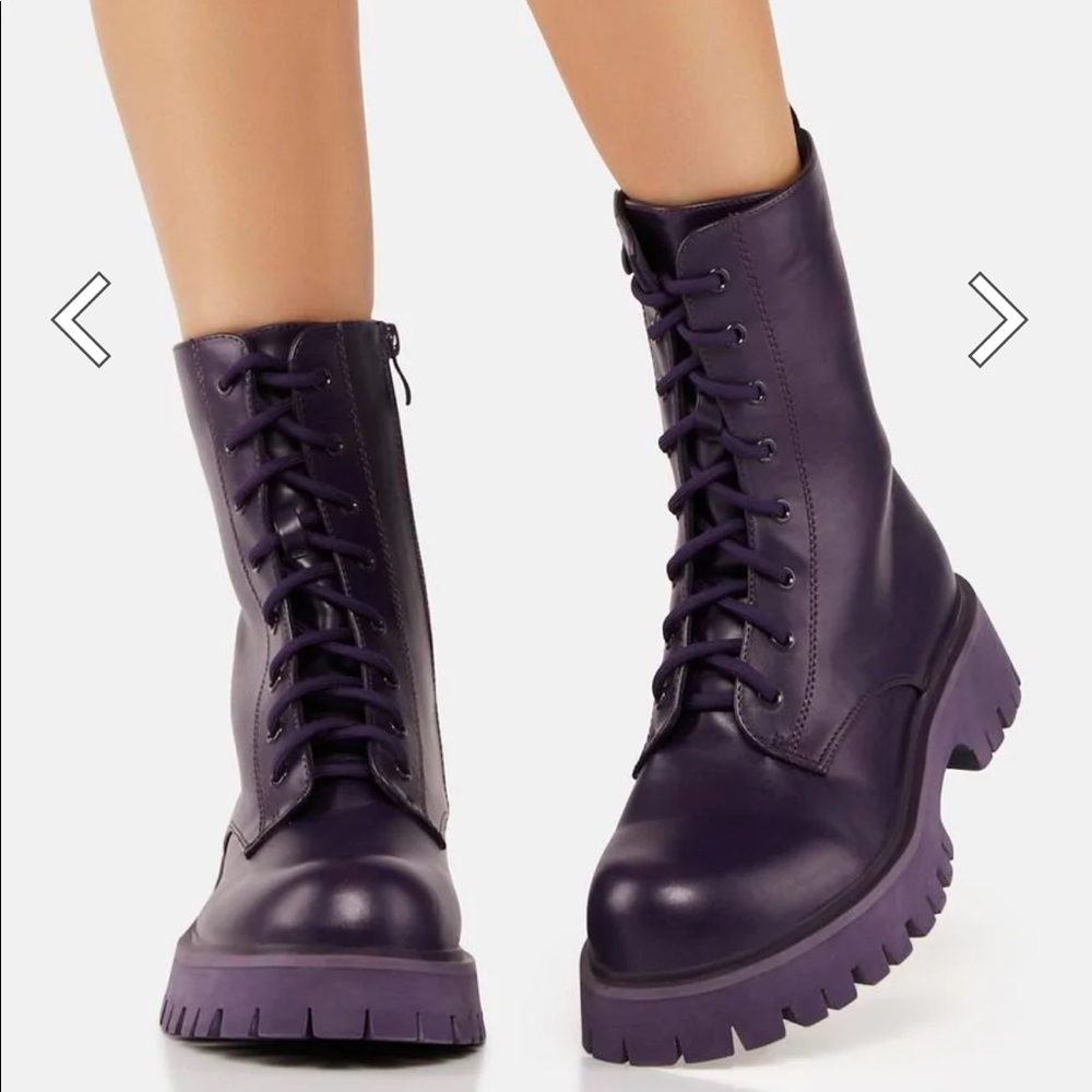 Purple Combat Boots